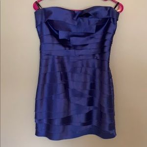 Blue Bebe strapless dress